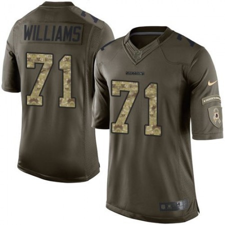 Redskins #71 Trent Williams Green Youth Stitched NFL Limited Salute to Service Jersey