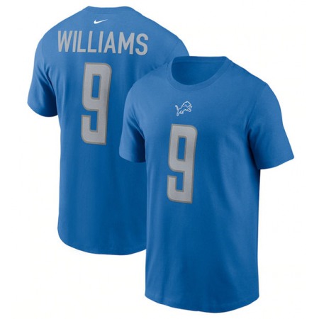 Men's Detroit Lions #9 Jameson Williams 2022 Blue T-Shirt