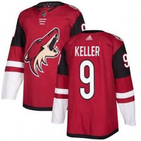 Men's Arizona Coyotes #9 Clayton Keller Burgundy Red 2018 Season Home Stitched NHL Jersey