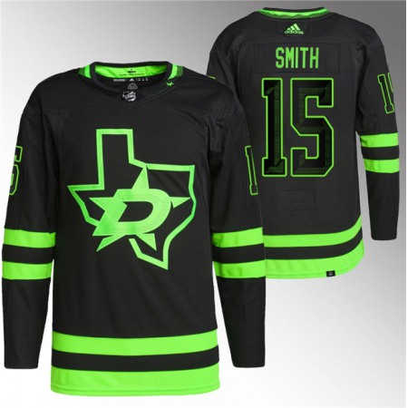 Men's Dallas Stars #15 Craig Smith Black Stitched Jersey