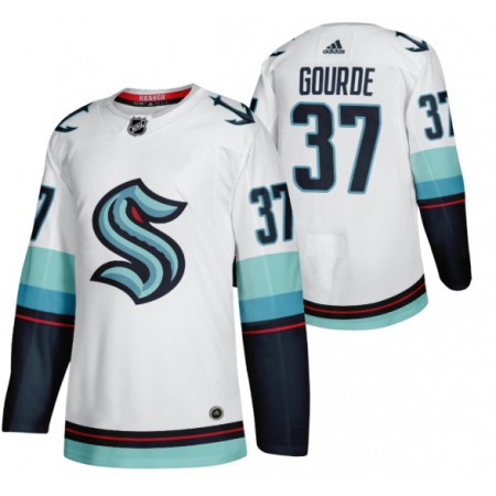 Men's Seattle Kraken #37 Yanni Gourde White Stitched Jersey