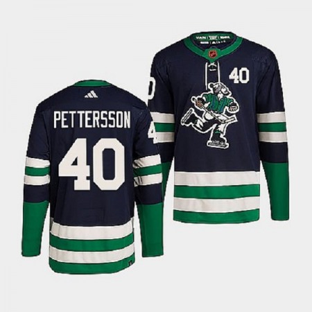 Men's Vancouver Canucks #40 Elias Pettersson Navy 2022 Reverse Retro Stitched Jersey