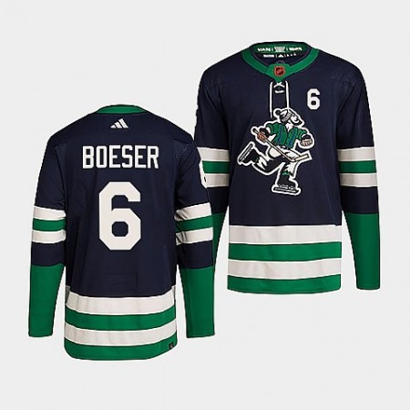 Men's Vancouver Canucks #6 Brock Boeser Navy 2022 Reverse Retro Stitched Jersey