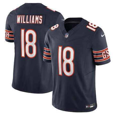 Men's Chicago Bears #18 Caleb Williams Navy 2024 NFL Draft First Round Pick Player F.U.S.E. Vapor Untouchable Limited Stitched Football Jersey