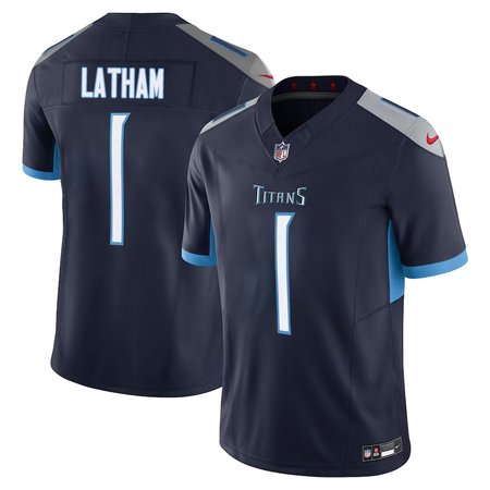 Men's Tennessee Titans JC Latham Navy 2024 NFL Draft First Round Pick Player F.U.S.E. Vapor Untouchable Limited Stitched Football Jersey