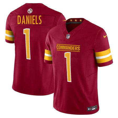 Men's Washington Commanders #5 Jayden Daniels Burgundy 2024 NFL Draft First Round Pick Player F.U.S.E. Vapor Untouchable Limited Stitched Football Jersey